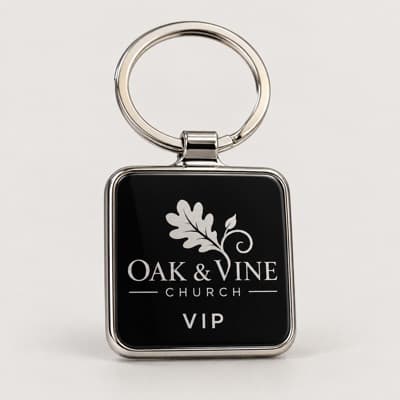 Sample key tag for Oak & Vine Church